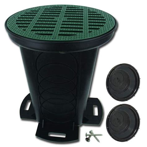 french drain distribution box|drainage box with grate.